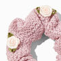 Blush Rosette Crochet Hair Scrunchie,