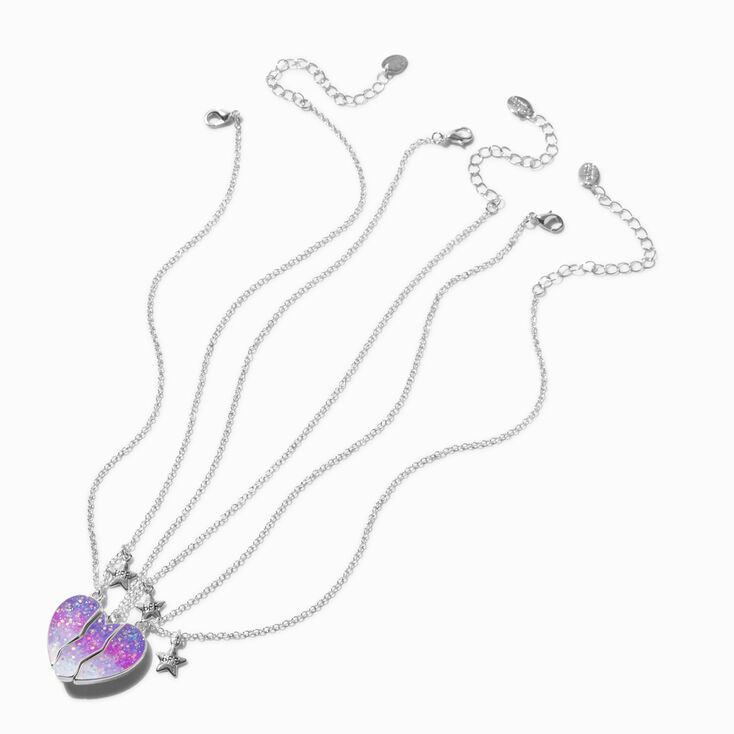 Best Friends Purple Ombr&eacute; Heart Pendant Necklaces - 3 Pack,