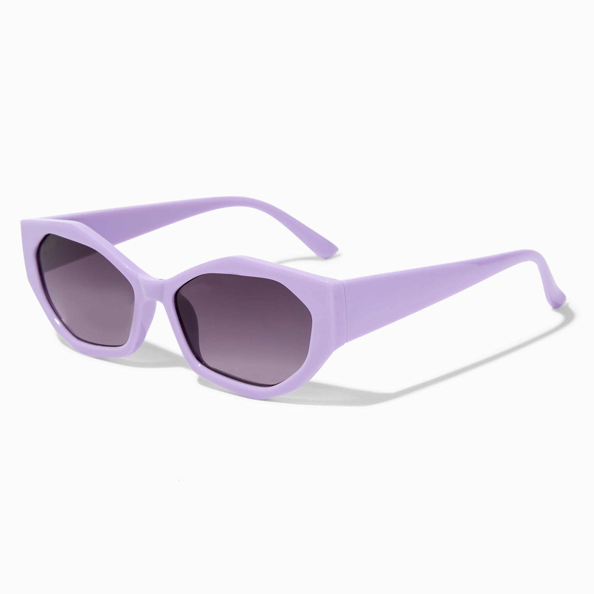 View Claires Chunky Lavender Geometric Sunglasses information