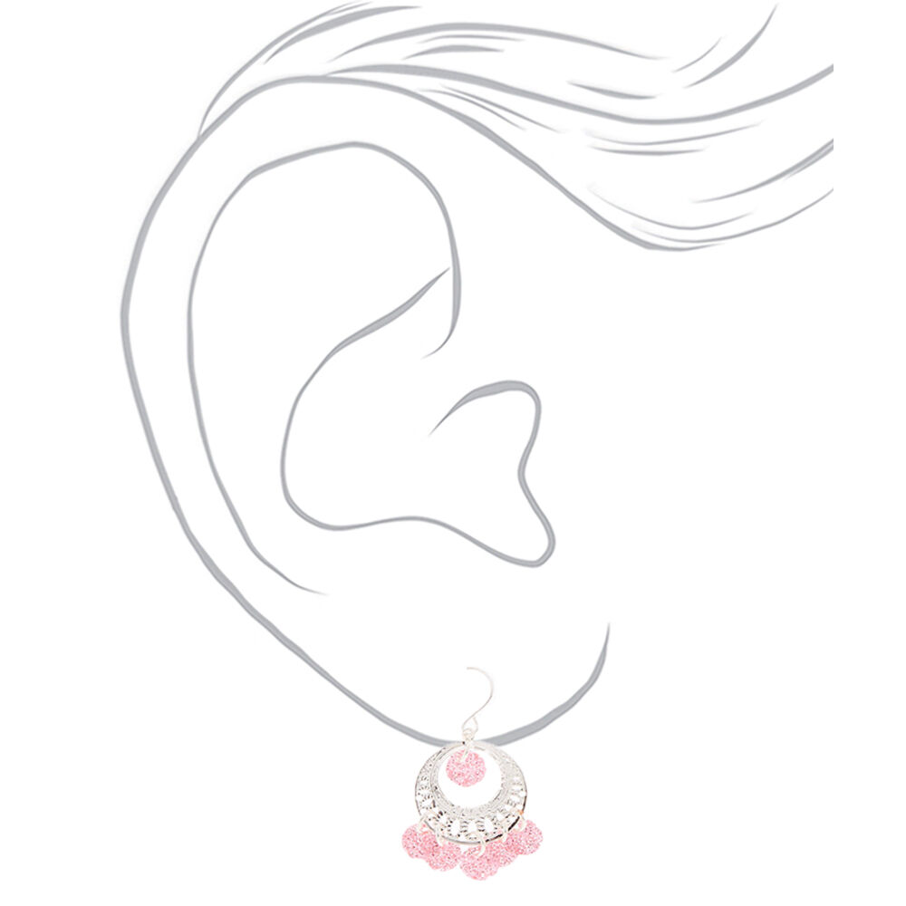 Pastel Glitter Chandelier Earring Set - 6 Pack,