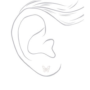 C LUXE by Claire&#39;s Sterling Silver Butterfly Stud Earrings,