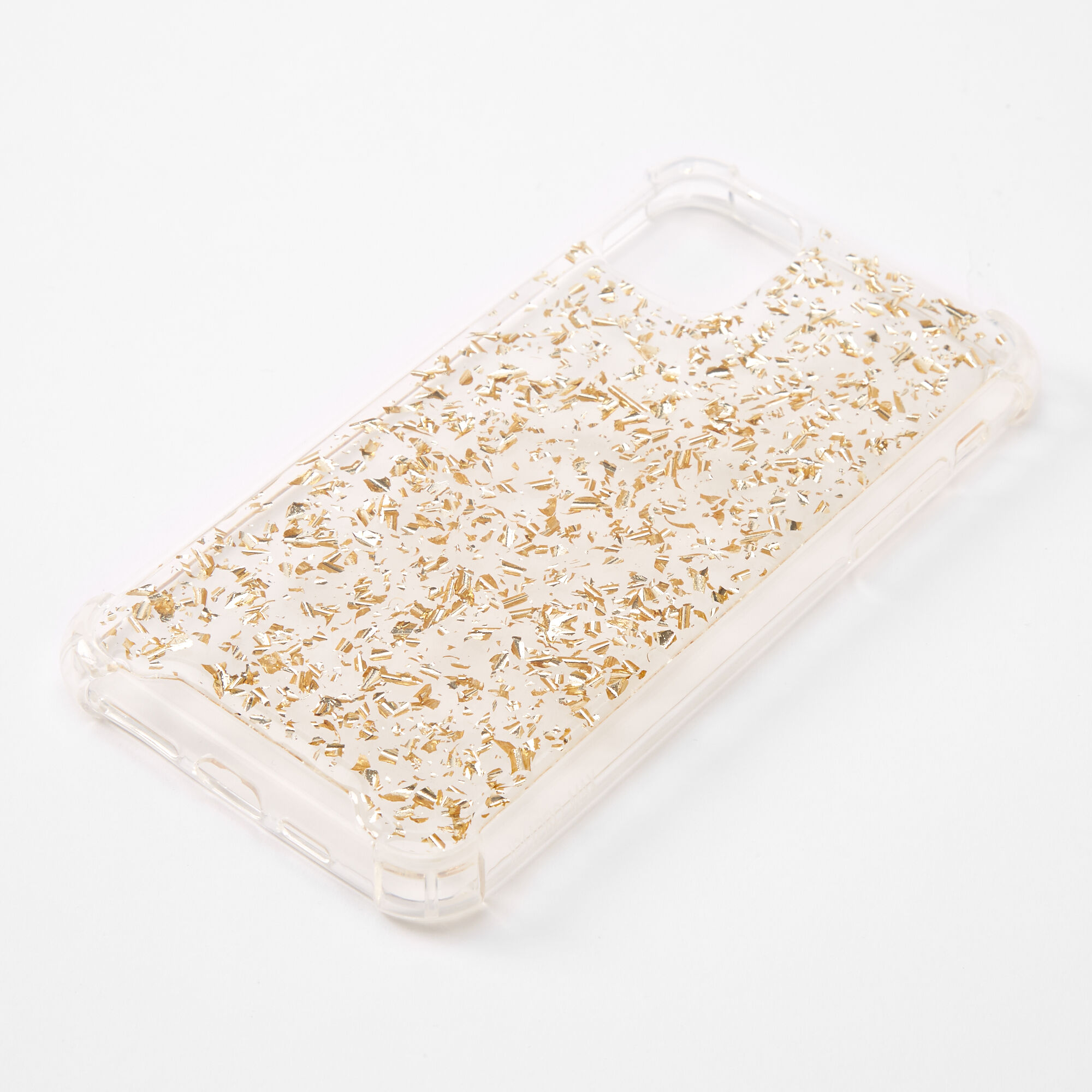 Clear Gold Flake Phone Case Fits Iphone 11 Pro Max Claire S Us Clear Gold Flake Phone Case Fits Iphone 11 Pro Max Claire S Us