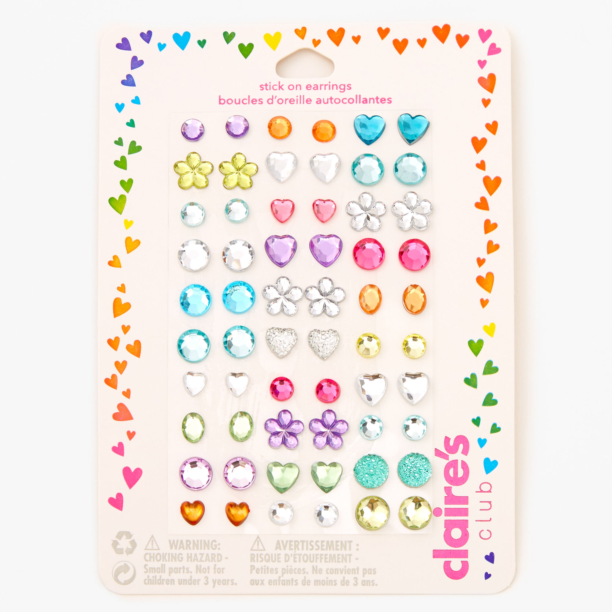 Claire's Club Stick On Earrings Bundle - 3 Pack