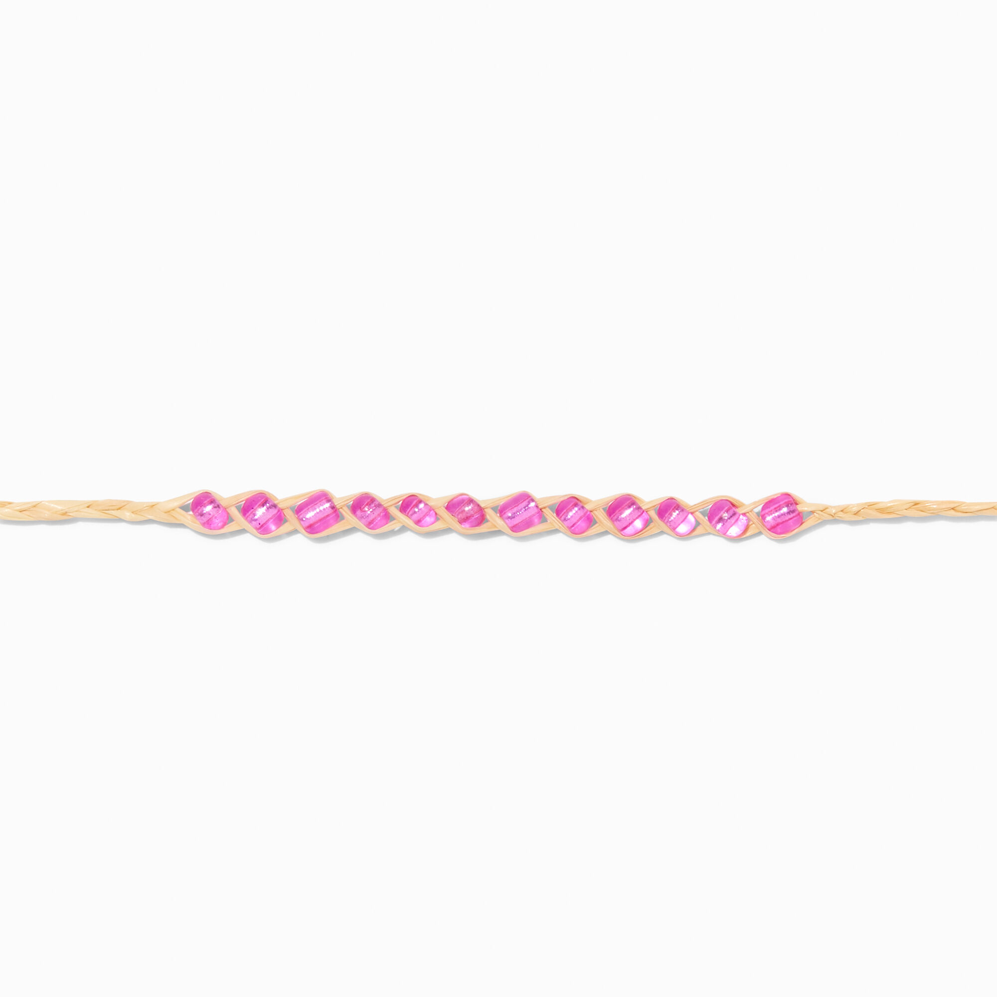 Pink Bead Adjustable Cord Wish Bracelet,