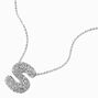 Collier &agrave; pendentif &agrave; bulles et initiale pav&eacute; couleur argent&eacute;e - S,