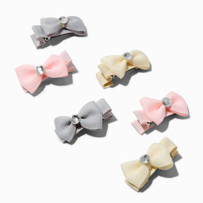 Claire&#39;s Club Gem Mini Hair Bow Clips - 6 Pack,