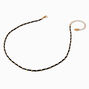Black Bugle Bead Gold-tone Necklace ,