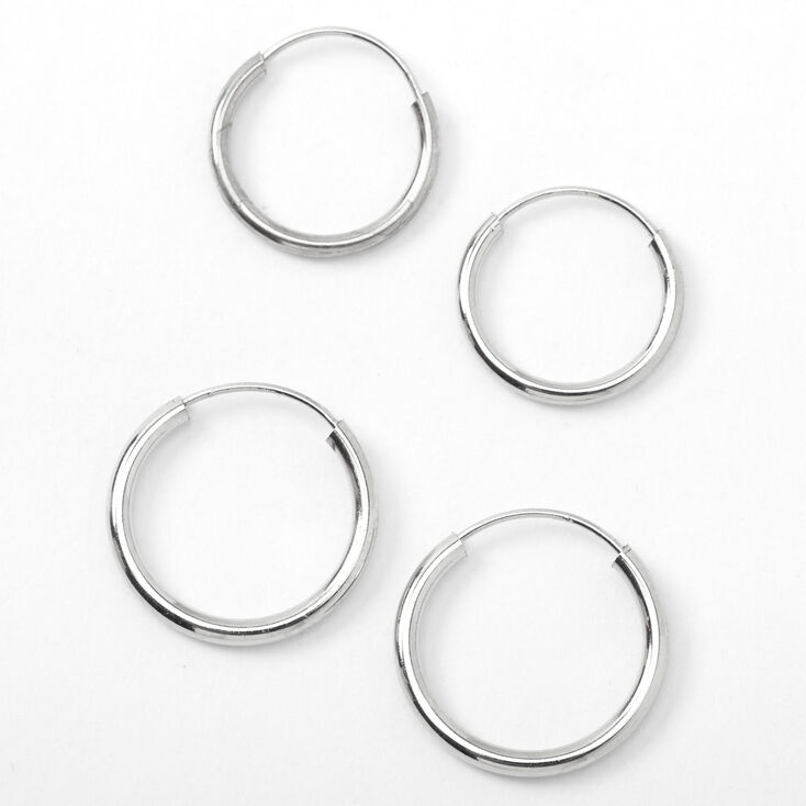 Claire's Créoles couleur argentée - Lot de 2