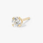 14kt Yellow Gold 3mm Single Cubic Zirconia Stud Ear Piercing Kit with Ear Care Solution,