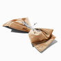 Nude Velvet Rhinestone Large Hair Bow Clip,
