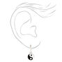 Silver 10MM Yin Yang Huggie Hoop Earrings,