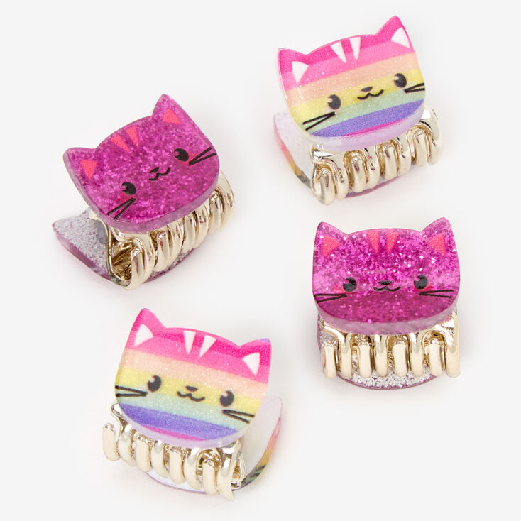 Claire&#39;s Club Glitter Cat Mini Hair Claws - 4 Pack,