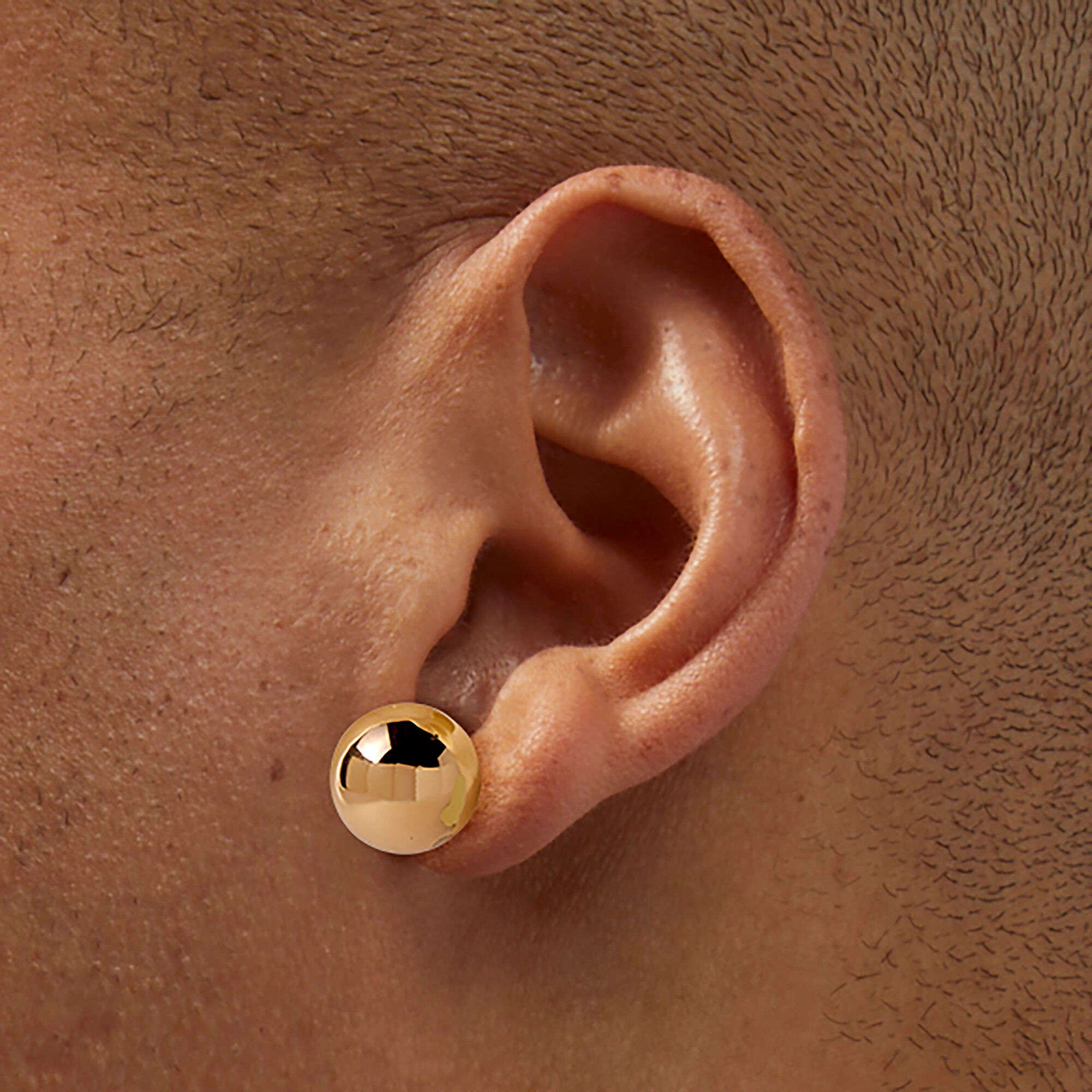 Gold-tone Ball Front & Back Earrings,