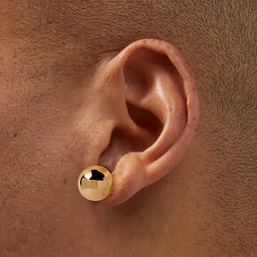 Boucles d&#39;oreilles devant-derri&egrave;re boule couleur dor&eacute;e,