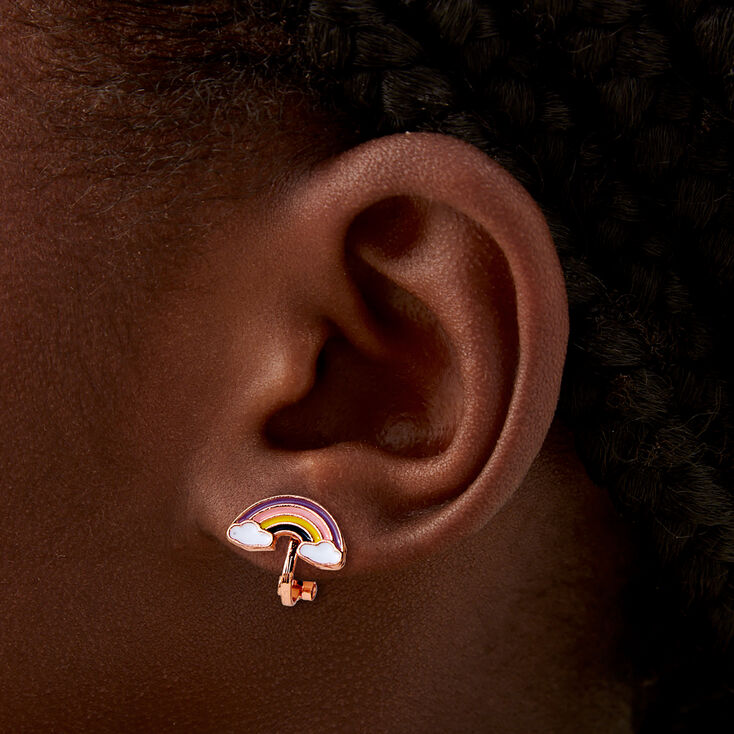 Purple Unicorn Clip-On Stud Earrings - 6 Pack ,