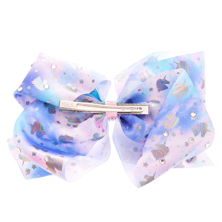JoJo Siwa&trade; Large Signature Unicorn Daydream Hair Bow- Blue,
