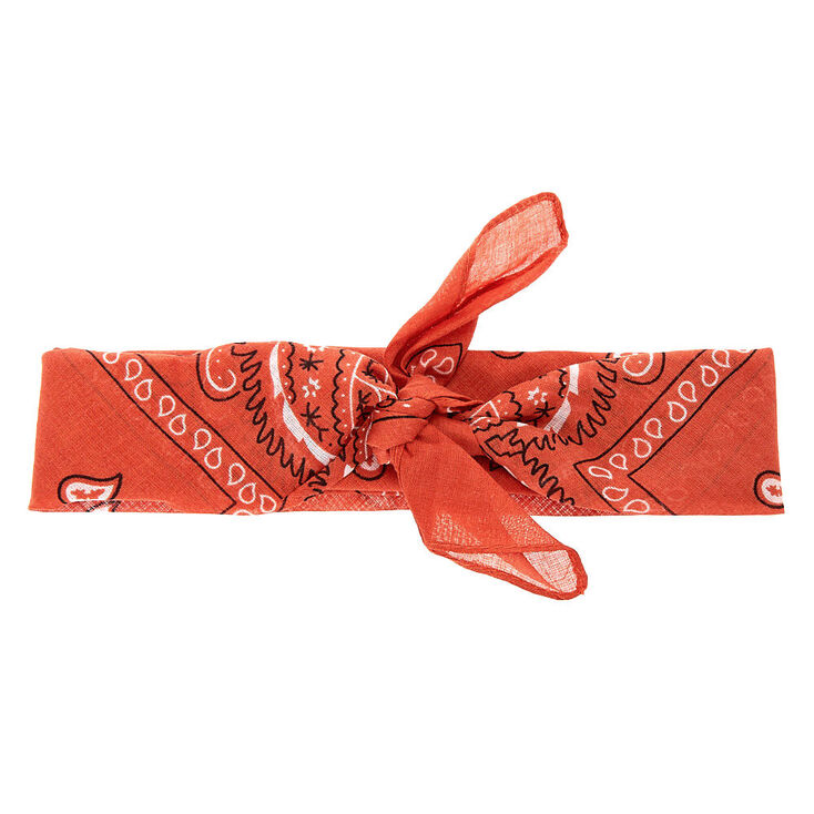 Bandeau bandana motif cachemire - Rouille,
