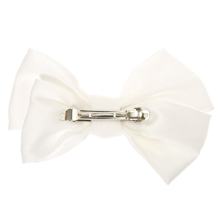 Large Hair Bow Clip - White,