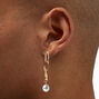 Pearl &amp; Gold Chain 2&quot; Drop Earrings,