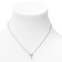 Gold-tone Mini Pearl Initial Pendant Necklace - T,