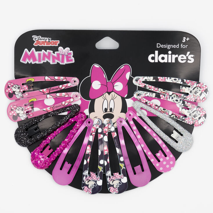 Roue de barrettes clic clac paillet&eacute;es Minnie Mouse Disney &ndash; Rose, lot de 12,