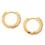 18kt Gold Plated 10MM Embellished Hoop Earrings,