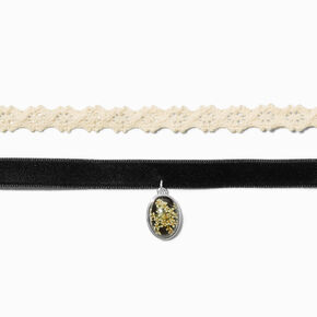 Pressed Flower &amp; Lace Choker Necklaces - 2 Pack,