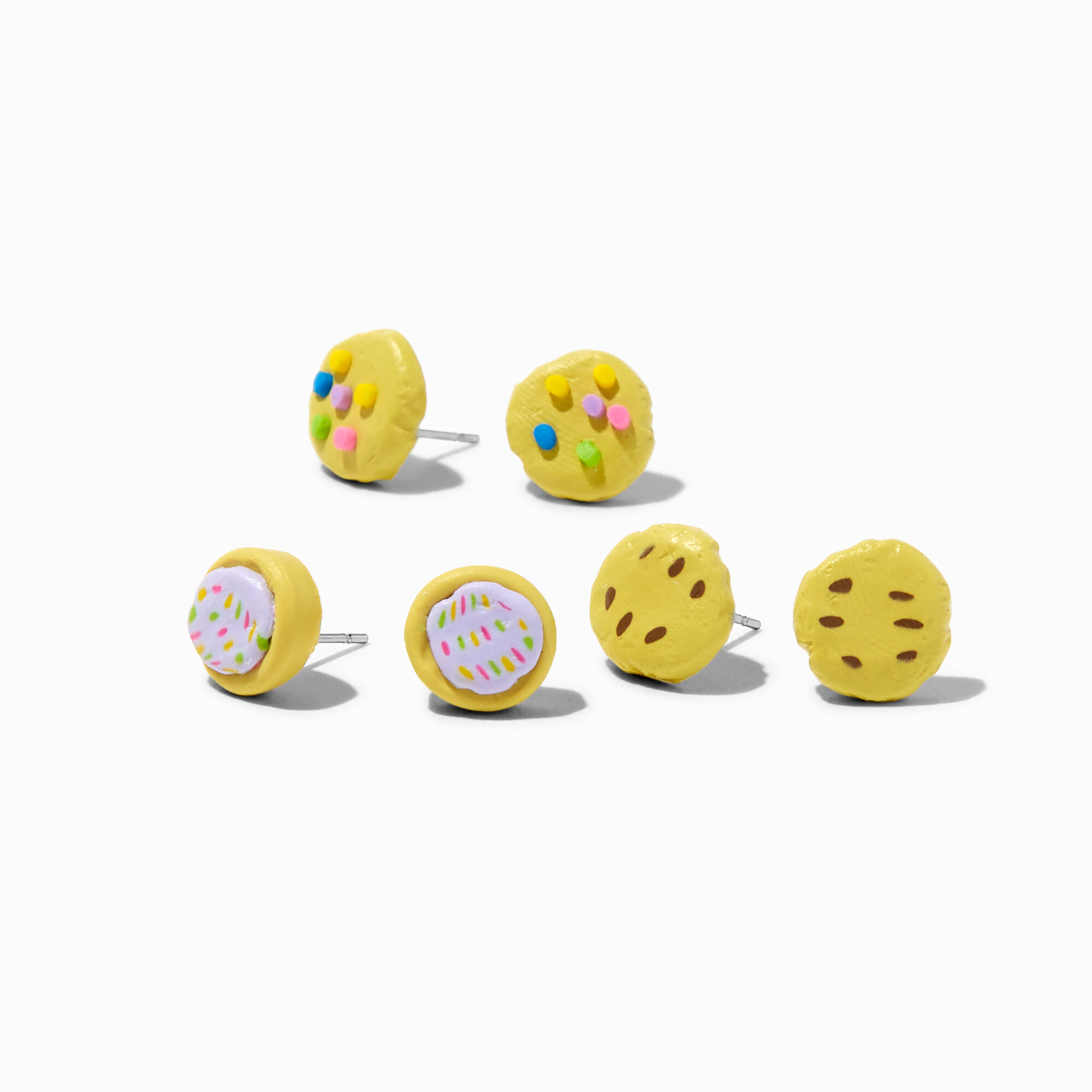 View Claires Assorted Cookie Stud Earrings 3 Pack information