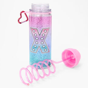 Initial Water Bottle - Pink, X,