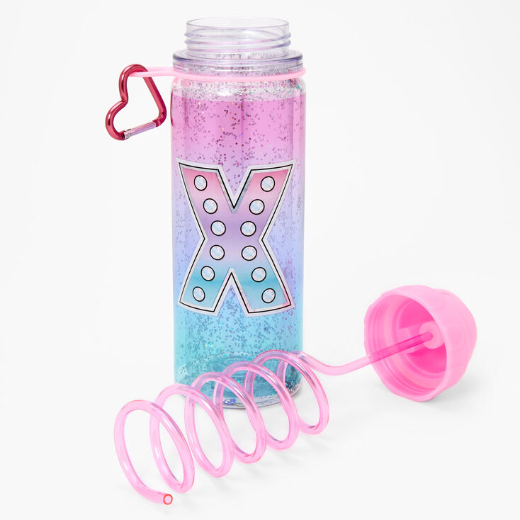 Initial Water Bottle - Pink, X,