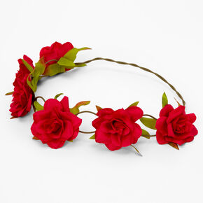 Hot Pink Rose Flower Crown,