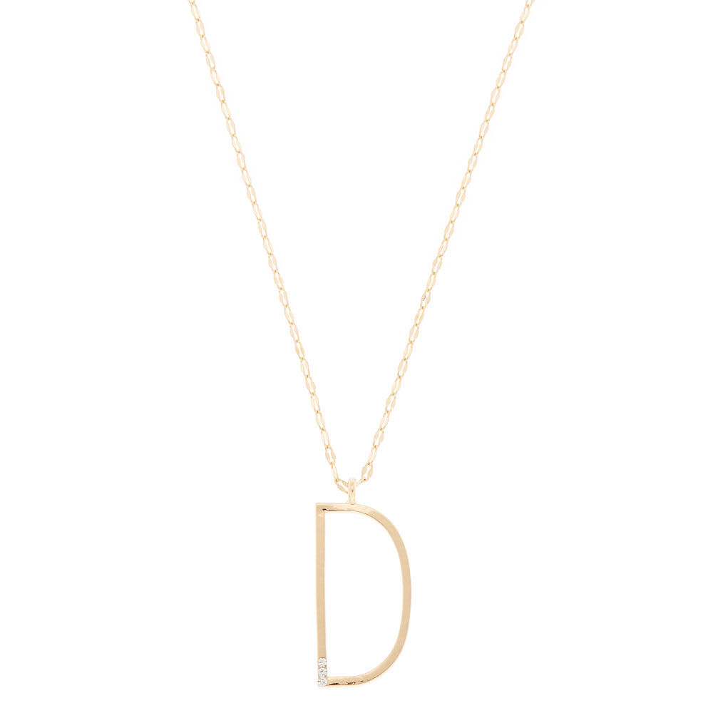 initial necklace d