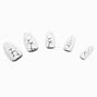 Silver Cracked Stiletto Vegan Faux Nail Set - 24 Pack,