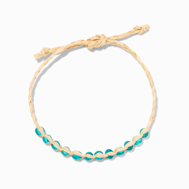 Turquoise Bead Adjustable Cord Wish Bracelet,