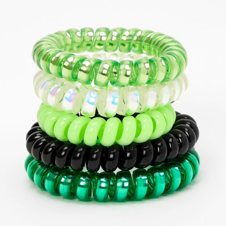 St. Patrick&#39;s Day Coil Bracelets - Green, 5 Pack,