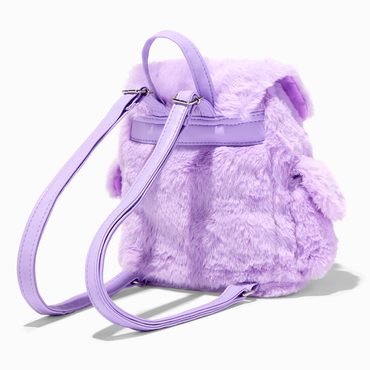 Furry Purple Flap Backpack,