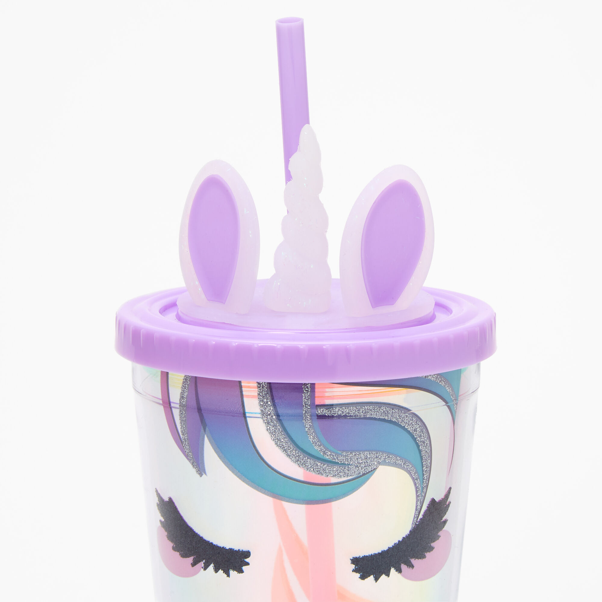 Glitter Unicorn Iridescent Tumbler - Purple,
