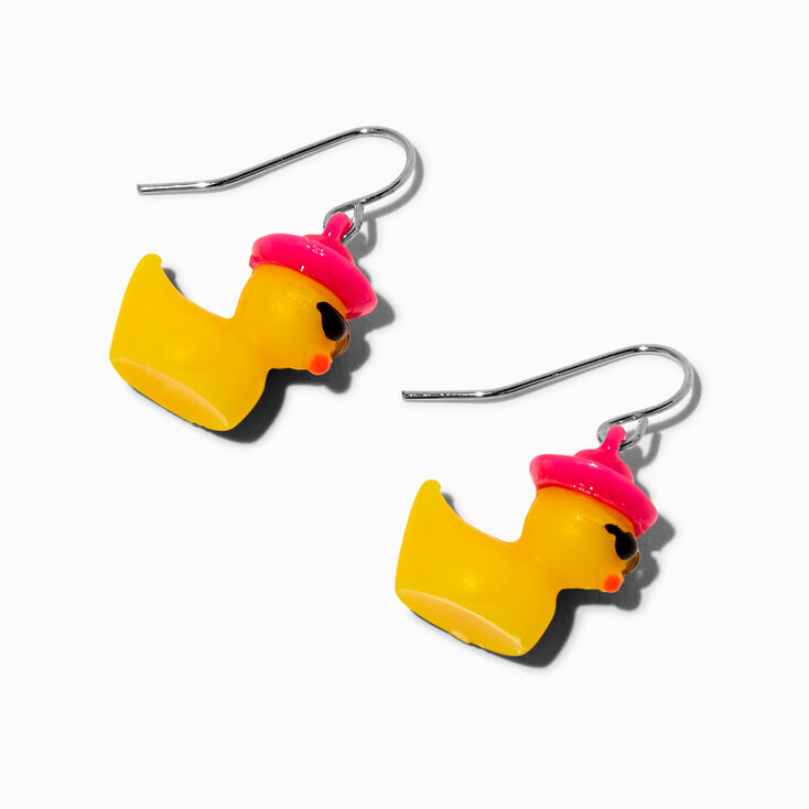 Glow in the Dark Yeehaw Rubber Duck Drop Earrings,