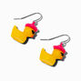 Glow in the Dark Yeehaw Rubber Duck Drop Earrings,