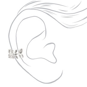 Silver Embellished Leaf Ear Cuff,