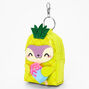 Glitter Pineapple Costume Chipmunk Mini Backpack Keychain,