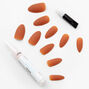 Matte Stiletto Faux Nail Set - Burnt Orange, 24 Pack,