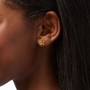 Sterling Silver Gingerbread Stud Earrings,