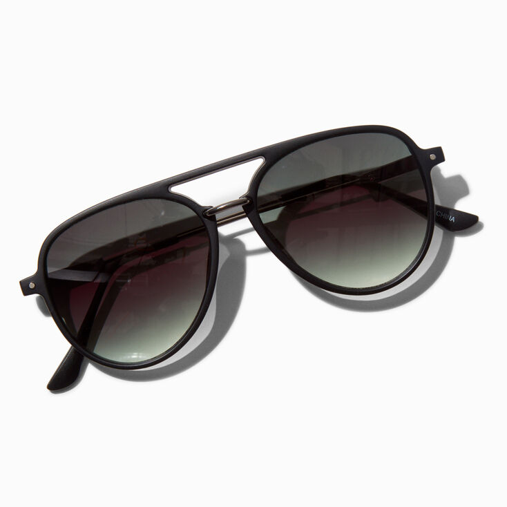 Matte Black Aviator Sunglasses,