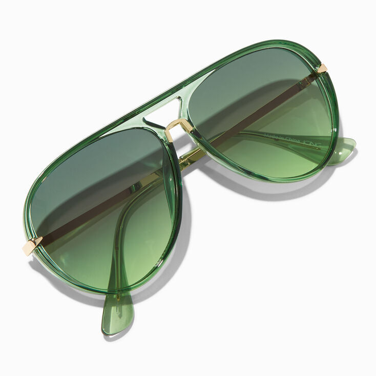 Lunettes de soleil aviateur verres d&eacute;lav&eacute;s verts,