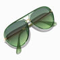 Green Faded Lens Aviator Sunglasses,