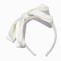 White Silky Knotted Bow Headband,
