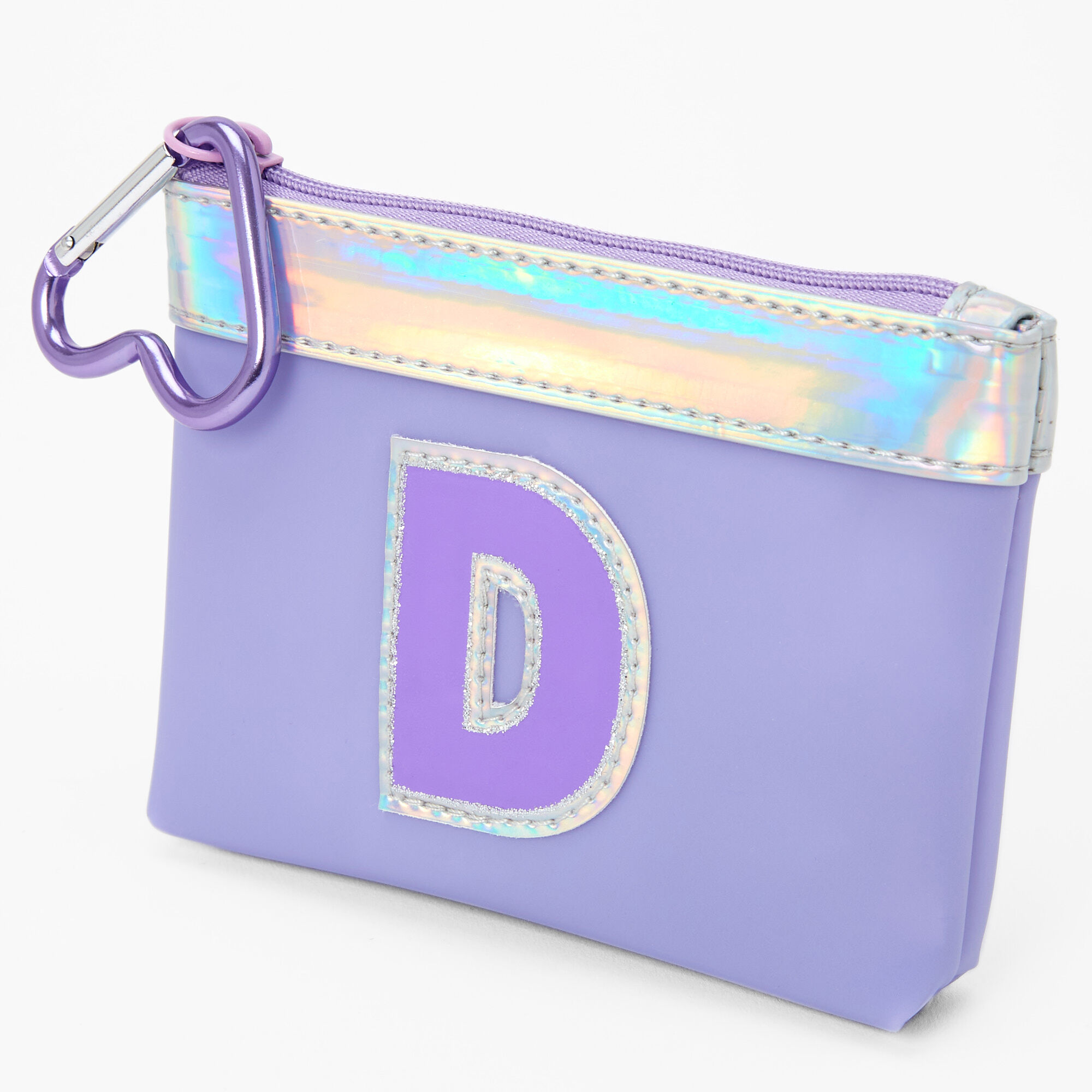 Purple Initial Coin Purse - D,