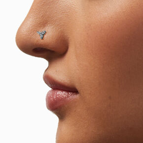 C LUXE by Claire&#39;s 18G Sterling Silver 1/20 ct. tw. Lab Grown Diamond Marquise Tripod Nose Stud,