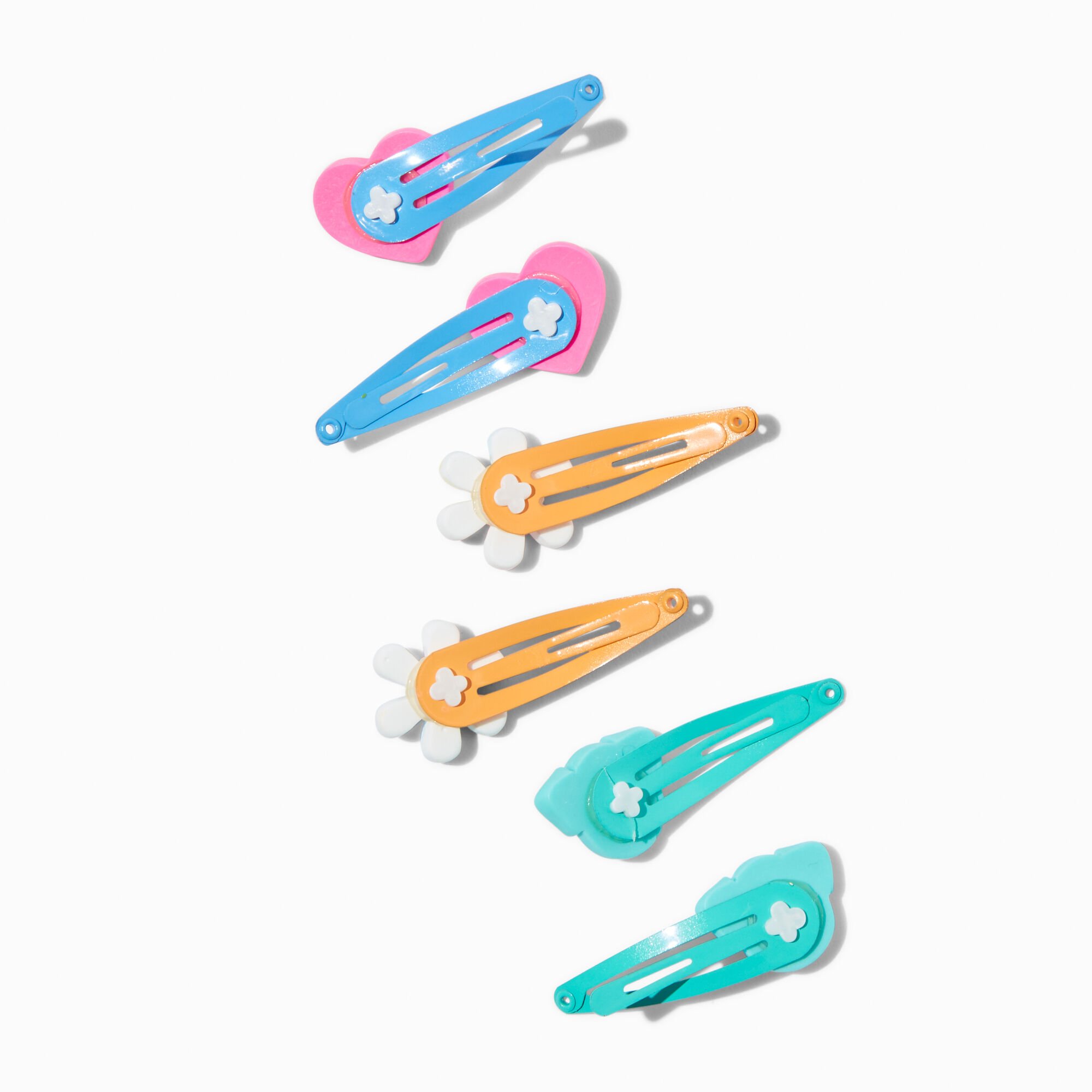Barrettes clic clac variées arc-en-ciel Claire's Club - Lot de 6,